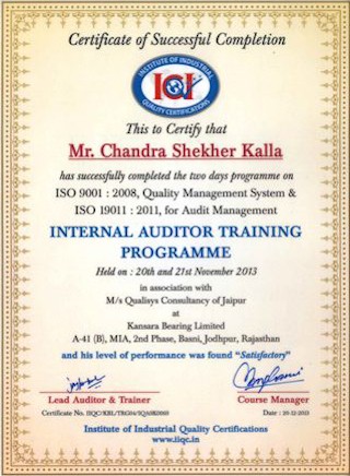 internal_auditor_training_chandra_shekher_kalla