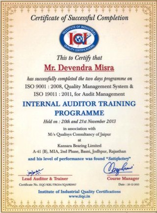 internal_auditor_training_devendra_mishra