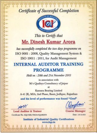 internal_auditor_training_dinesh_kumar_arora